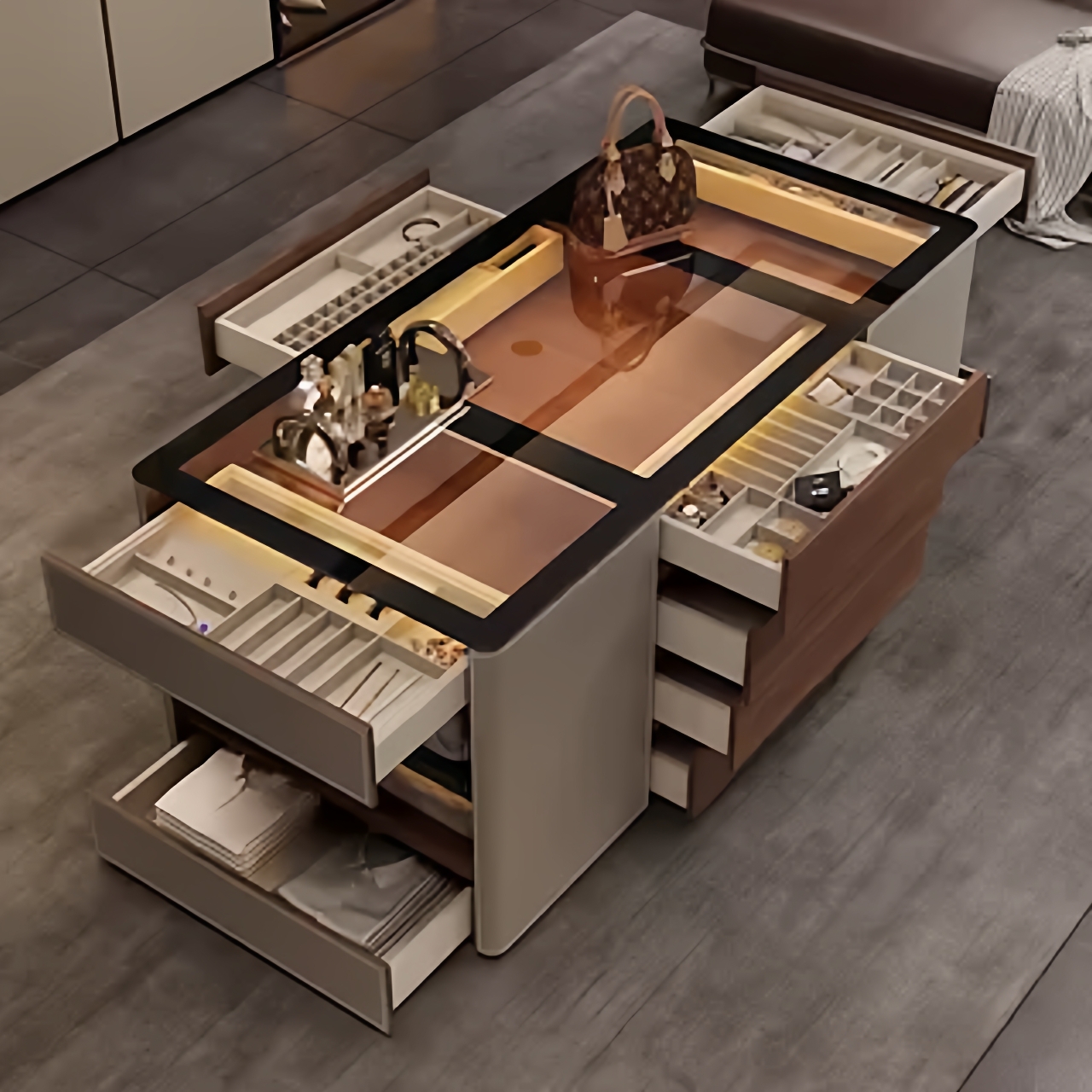 中岛台首饰柜卧室展示柜衣帽间