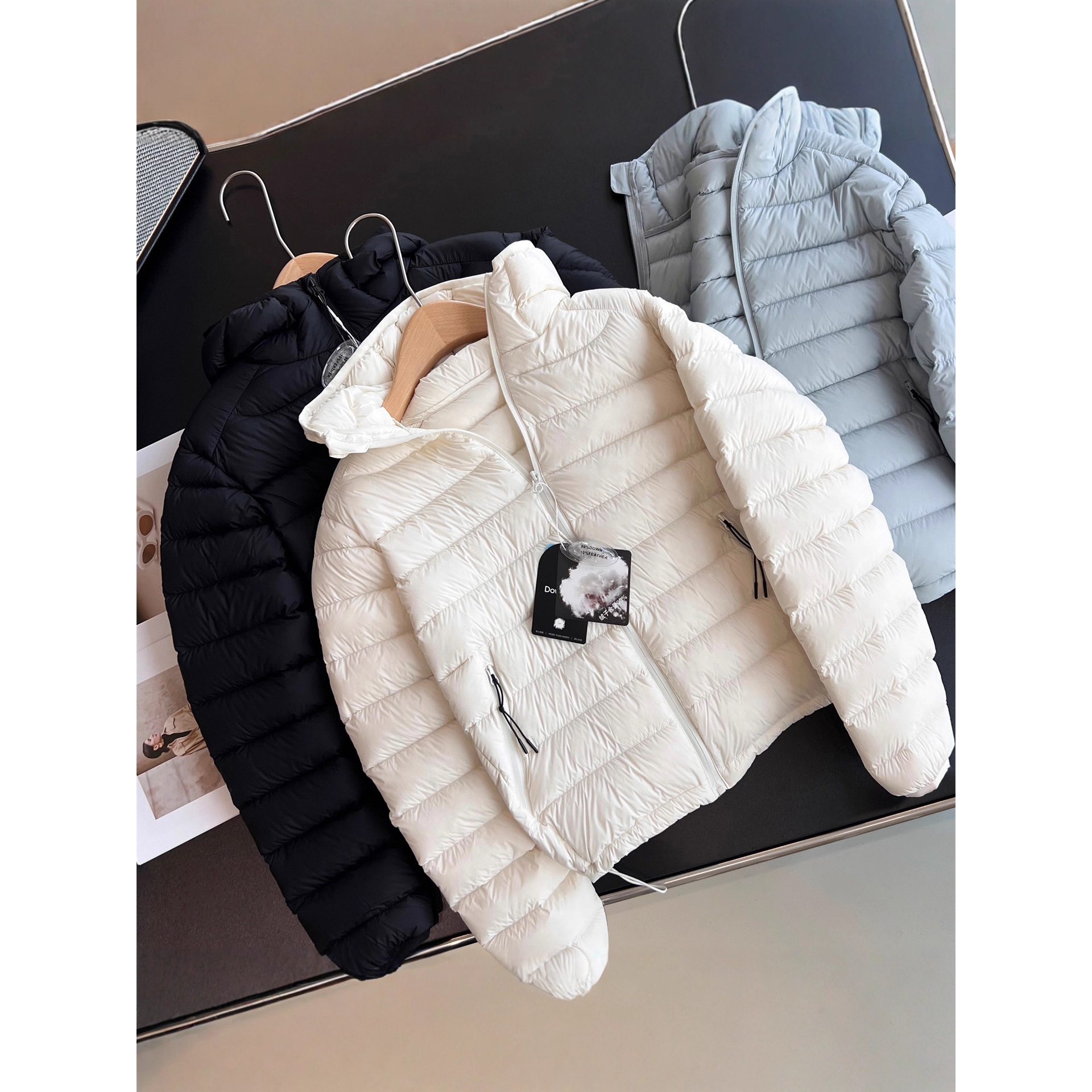 凸乆鸟羽绒服云感泡芙排骨！高端三星90白鸭绒防水连帽加厚外套女