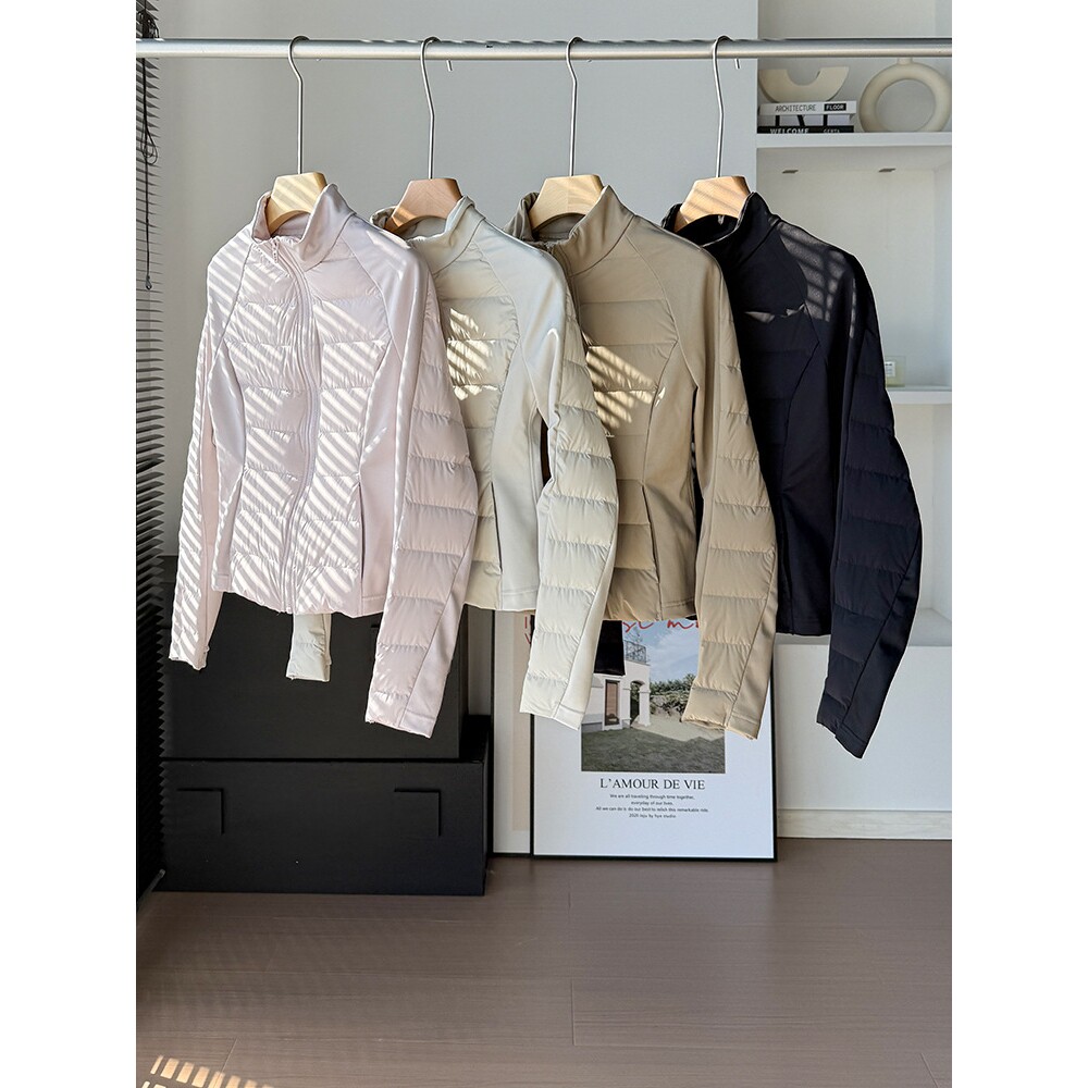 凸乆鸟羽绒服lulu家鸭绒瑜伽女2025新款户外排骨修身显瘦小个子轻