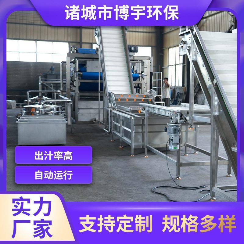 博宇桃子汁加工流水线设备 黄桃水蜜桃榨汁机器 工厂桃汁生产线