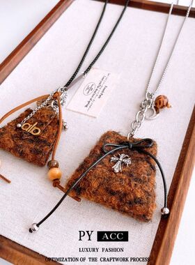 花朵陶瓷项链毛衣链复古百搭包包