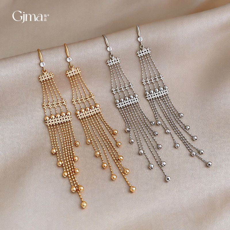 女蕾丝法式耳坠流苏轻奢耳饰高级