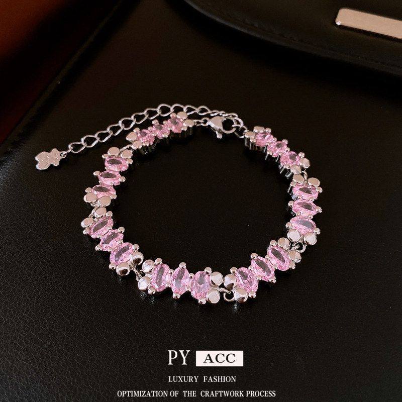 时尚高级感精致清新手链椭圆形锆石卡扣轻奢气质手饰法式甜美手环,特色手工艺,其他,淘宝优惠券,粉丝福利购,淘宝优惠卷