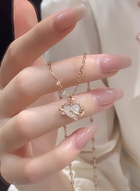 Bluehour心之轨迹爱心项链女轻奢小众银项链新款爆款手链套装