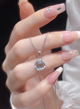 Bluehour托帕石四叶草项链女轻奢小众纯银项链新款爆款项链