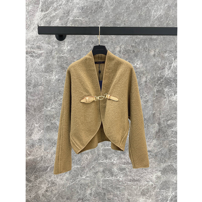 老钱风毛呢蝙蝠袖披肩斗蓬外套女