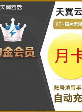 【直充】天翼云盘铂金会员月卡1个月天翼云网盘会员