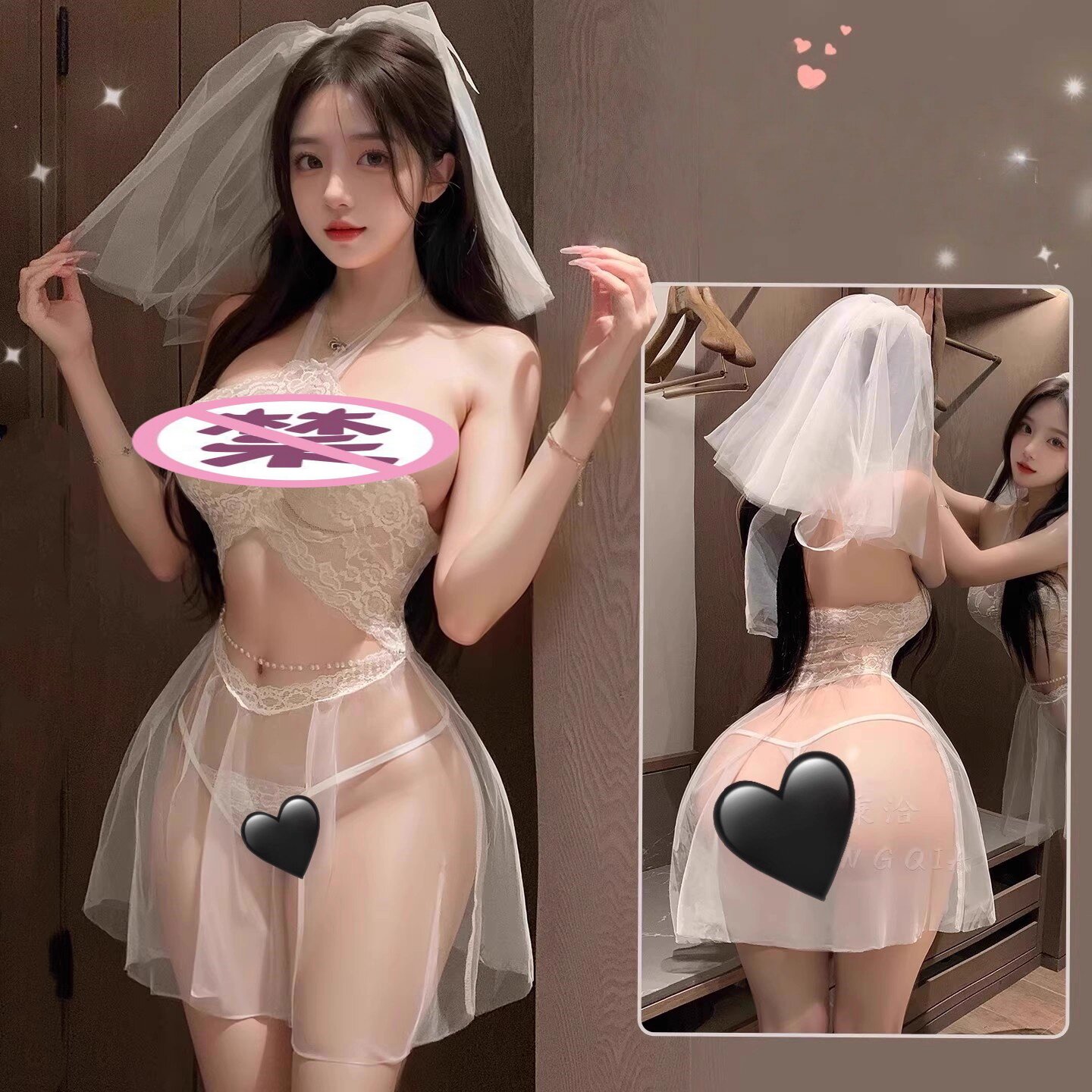 性感睡裙睡衣女2026年新款秋冬吊带纯欲蕾丝薄款法式冰丝婚纱诱惑
