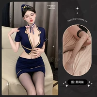 Синяя шапка, шейный платок, мини-юбка, штаны