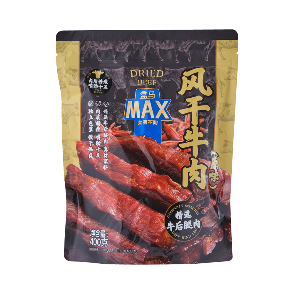 盒马MAX 原味风干牛肉400g真材实料休闲零食无添加嚼劲十足牛肉干