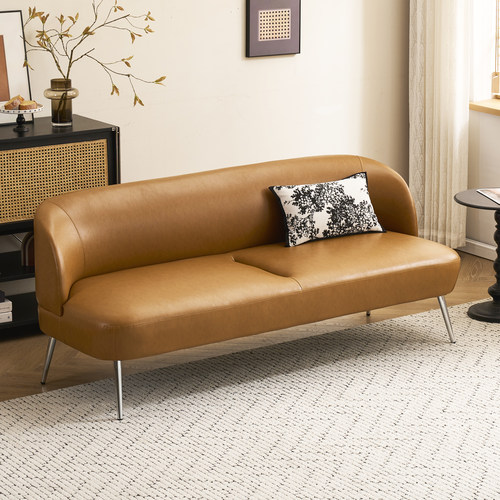 复古皮艺沙发门店接待双人小沙发