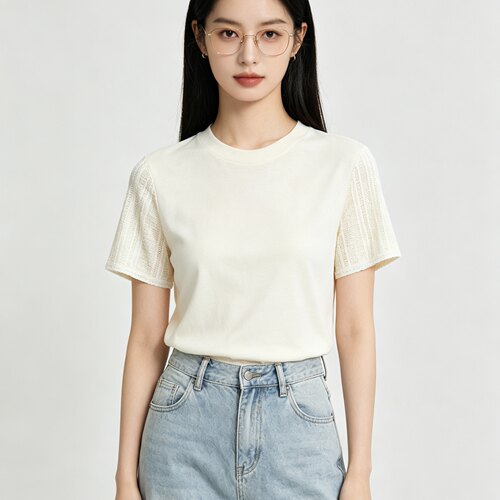 夏季新款简约纯色女款短袖T恤