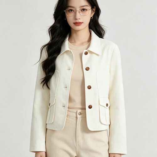 春季法式简约薄款长袖外套女