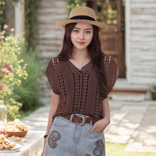 Miele Kohler【留兰冰咖】夏季新款时尚纯色背心针织衫MKAX1A072