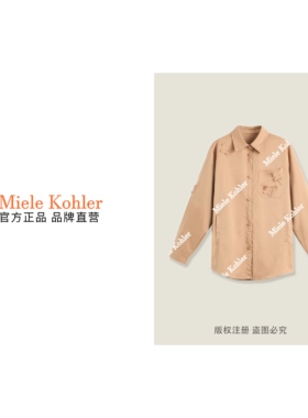 新款立体蝴蝶纯色翻领口袋长袖女士衬衫 MKKQ62480