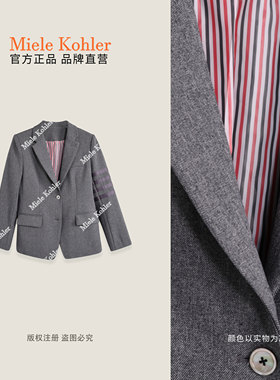 秋季新款纯色翻领长袖有口袋女士外套MKAQ86343【澳门小源同款】