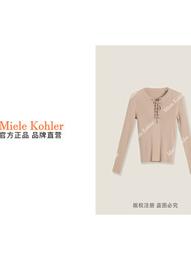 Miele Kohler新款秋季时尚莱赛尔系带针织长袖上衣女MKKQ36098-1