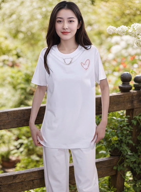 Miele Kohler夏季新款减龄时髦链条设计莱赛尔短袖T恤女MKAX86126