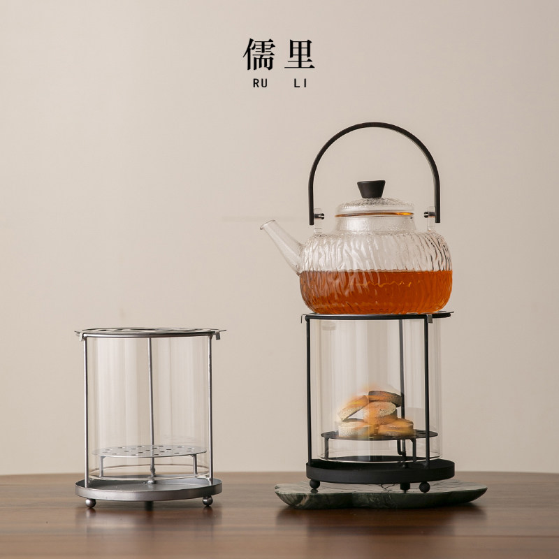 儒里玻璃花茶壶耐高温泡茶壶围炉煮茶壶观火炭炉煮茶器暖手小茶炉
