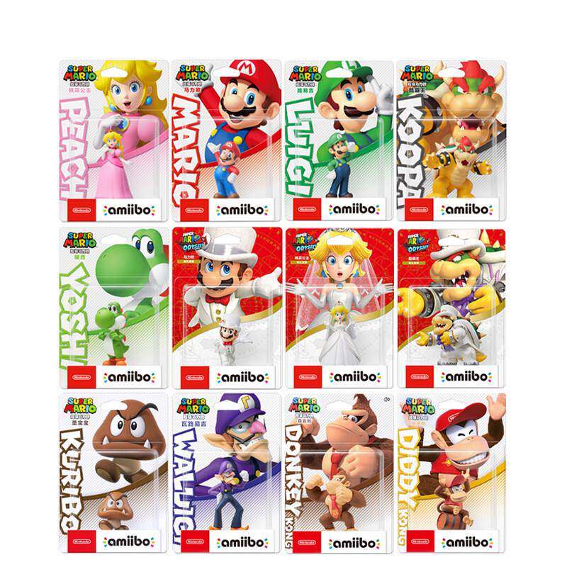 任天堂amiibo手办超级马力欧派对库巴奥德赛婚礼公主耀西卡比国行