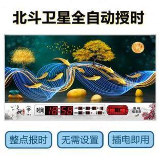 万年历电子挂钟壁挂静音夜光客厅装 北极星新款 饰画钟表墙卧室家用