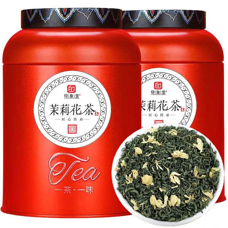 印象堂茶叶茉莉飘雪2024新茶绿茶七窨茉莉花茶500g冷泡冲泡