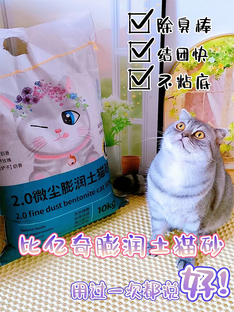 ทรายแมว Biyiqi ทรายแมวเบนโทไนต์ จัดส่งฟรี 20 กก. ทรายแมวใช้ในครัวเรือน ทรายแมวไร้ฝุ่น ทรายแร่ ทรายแมวดับกลิ่น