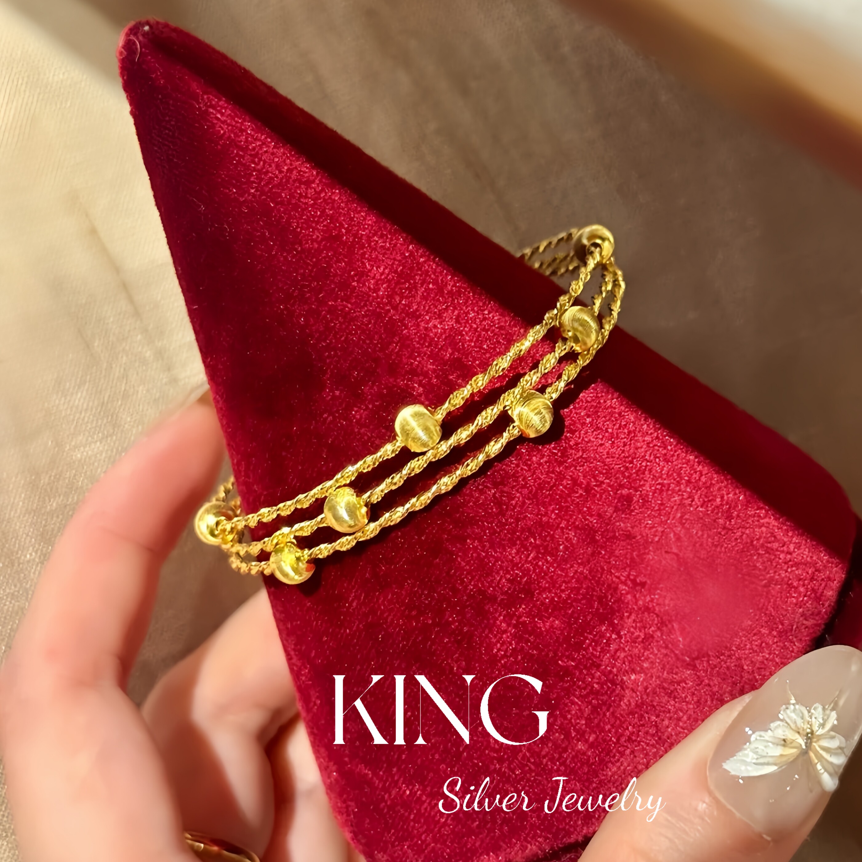 king银饰珠宝S925银猫眼女郎手链