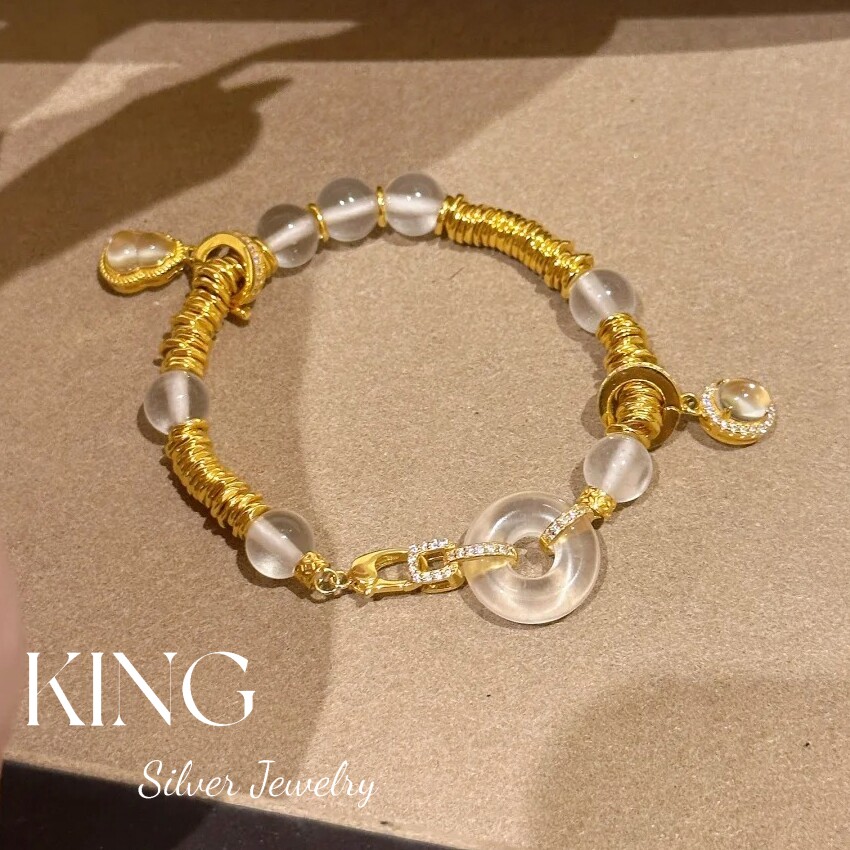 king银饰珠宝龙心平安扣盘缠手串