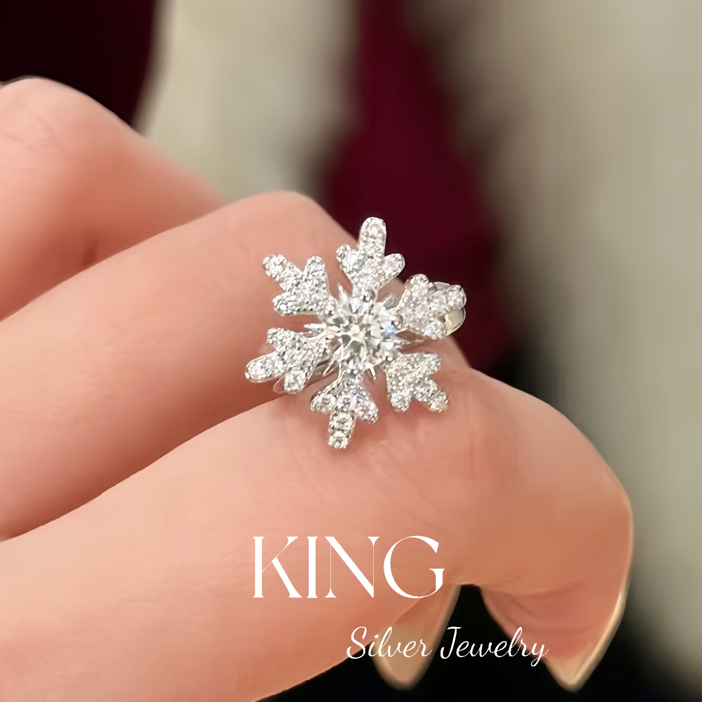 king银饰珠宝S925银松间雪耳夹
