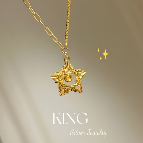 king银饰珠宝碎冰冰爆闪星星项链