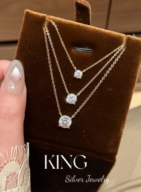 king银饰珠宝莫桑钻小鼻嘎项链
