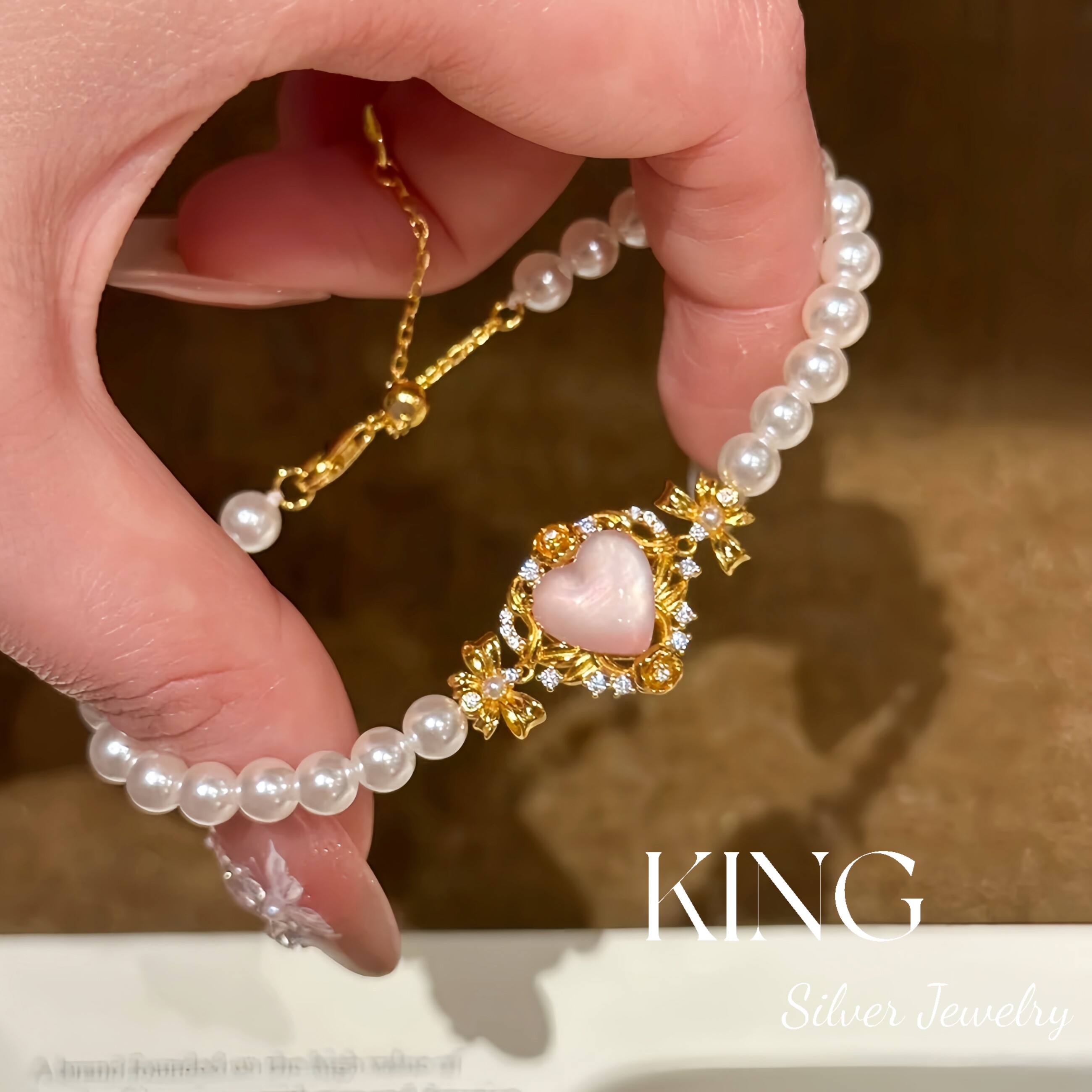 king银饰珠宝S925银人鱼之心手链