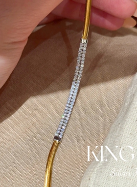 king银饰珠宝S925银意式蛇骨手链
