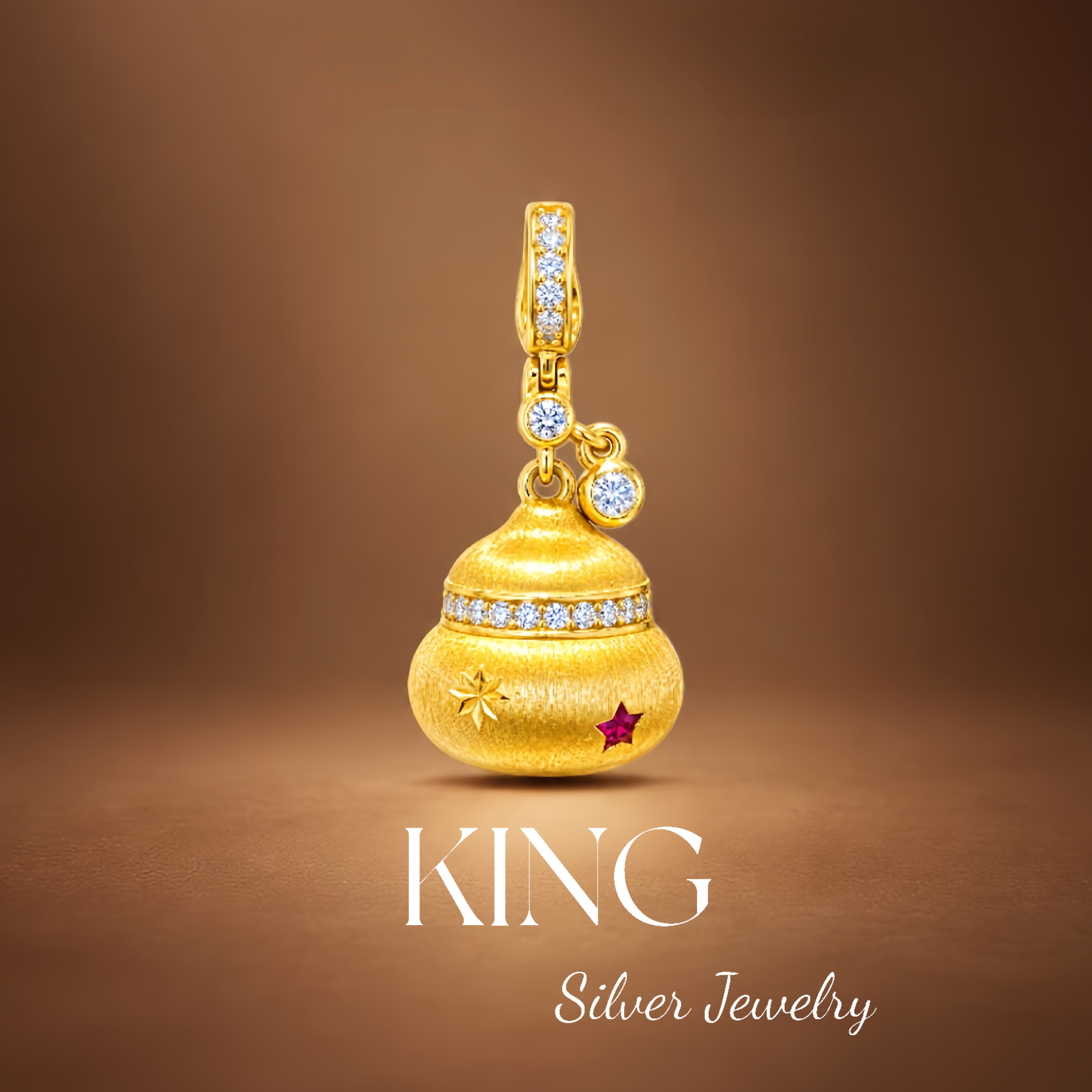 小奶葫 | king银饰珠宝拉丝小葫芦复古时尚轻奢气质纯银镀金项链