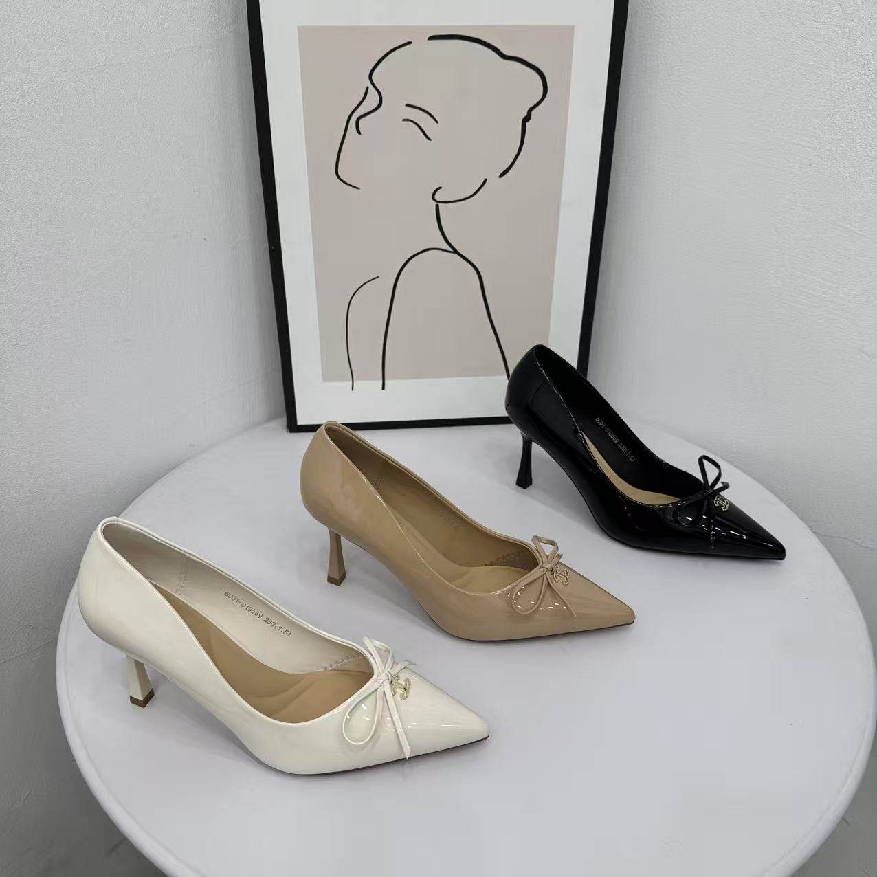 真皮版一法式尖头浅口单鞋女2026新款气质百搭细跟高跟鞋蝴蝶结鞋,女鞋,深口单鞋,淘宝优惠券,粉丝福利购,淘宝优惠卷