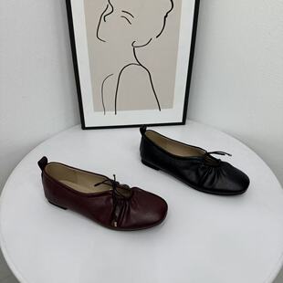 法式复古小香风平底芭蕾玛丽珍鞋女2026春季新款真皮圆头浅口单鞋