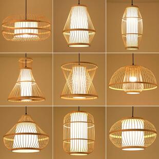 家用餐厅专用灯灯笼竹艺吊灯吧台民宿茶室火锅店饭店简约日式餐厅