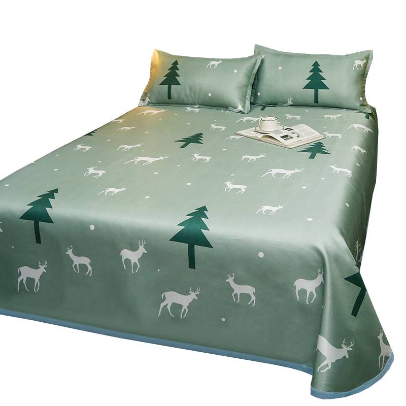 冰丝凉席三件套1.8米草席空调席床单款可水机洗学生宿舍单人席子5