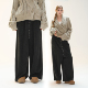 子软糯亲肤宽松拖地休闲长裤 复古水洗排扣裤 低裆慵懒 COZYDOLL