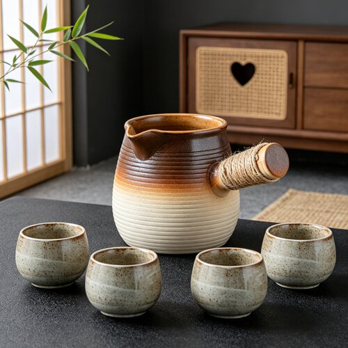 围炉煮茶烤火炉套装烤奶罐罐茶壶户外炭炉侧把壶煮茶壶炭火陶土