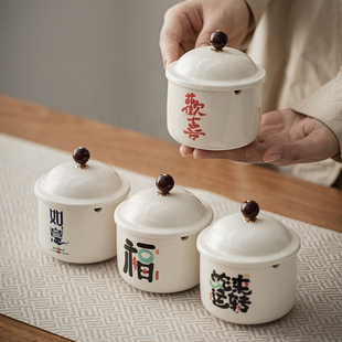 陶瓷烟灰缸带盖创意轻奢防飞卧室客厅家用摆件办公室个性潮流烟缸