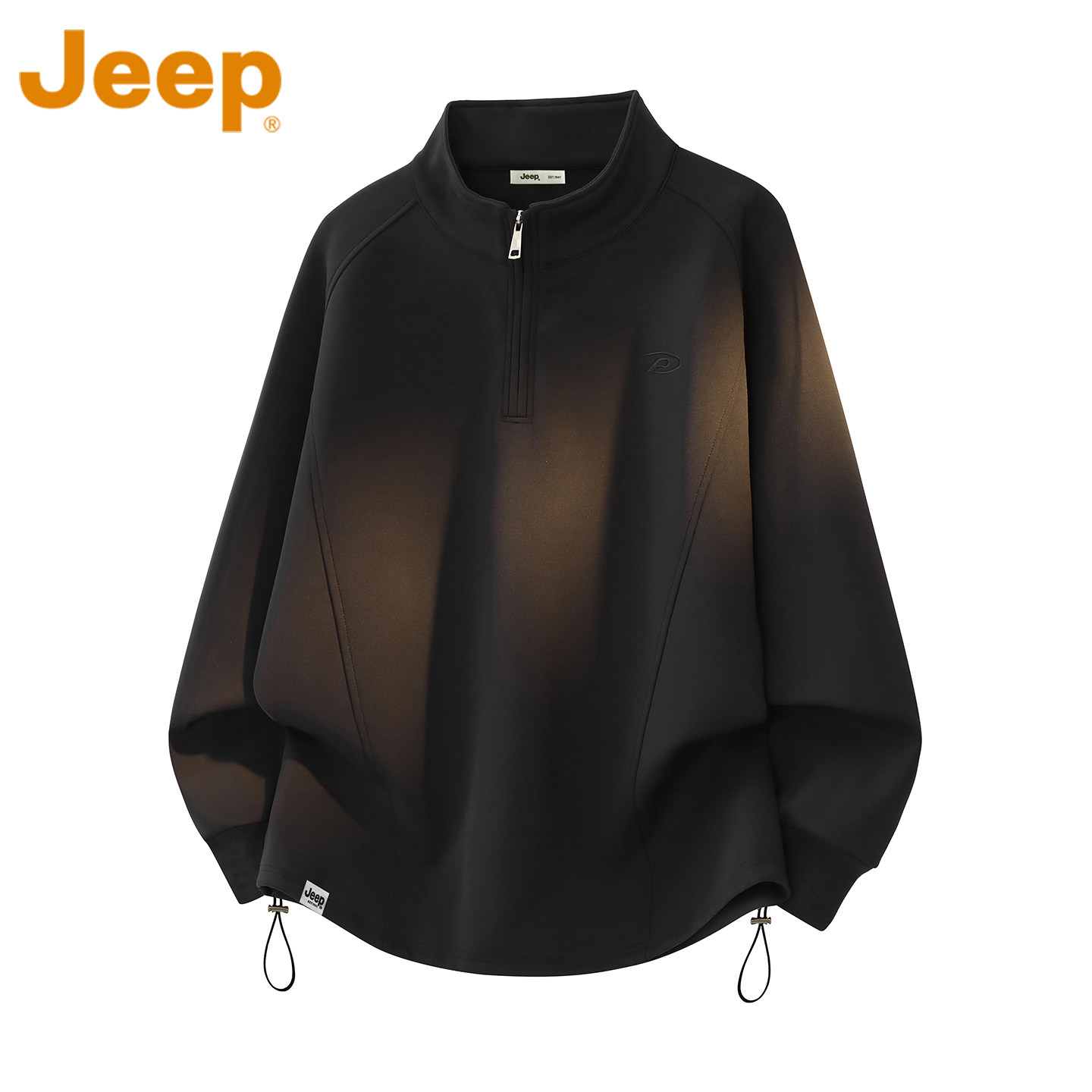 JEEP吉普美式半拉链立领卫衣男士春秋新款宽松情侣百搭长袖上衣男