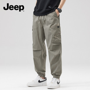 薄款 男 男士 Jeep吉普工装 夏季 子户外帅气百搭长裤 休闲裤 宽松束脚裤