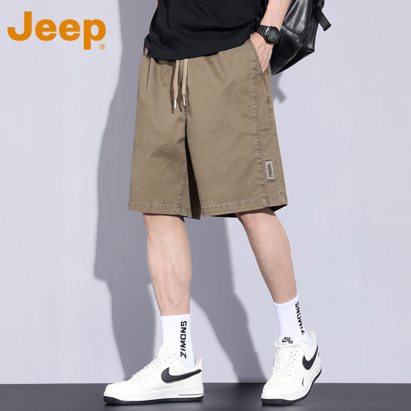 JEEP吉普美式运动短裤男士2026年夏季薄款宽松大码五分裤中裤男装