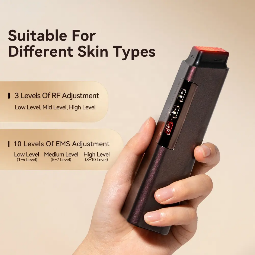 跨境射频美容仪提拉紧致微电流精华导入仪红光嫩肤仪小熨斗射频仪
