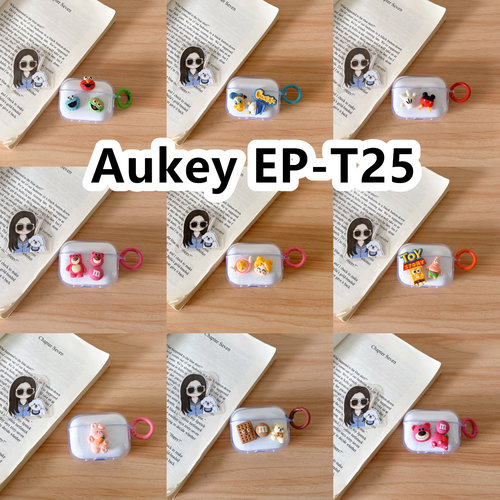 适用于Aukey EP-T25耳机套透明DIY手作经典卡通保护套防摔可爱