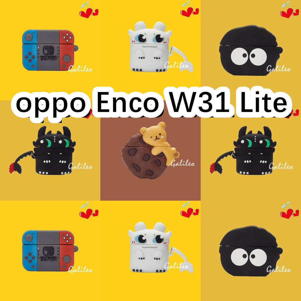 适用于oppo Enco W31 Lite耳机套卡通纯色保护套硅胶软壳无线蓝牙耳机壳防摔情侣潮充电仓盒子