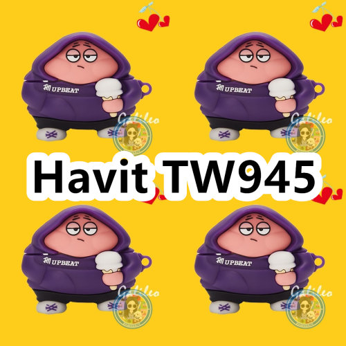 适用于Havit TW945耳机套透明卡通简约保护套软壳无线蓝牙耳机壳防摔情侣潮充电仓盒