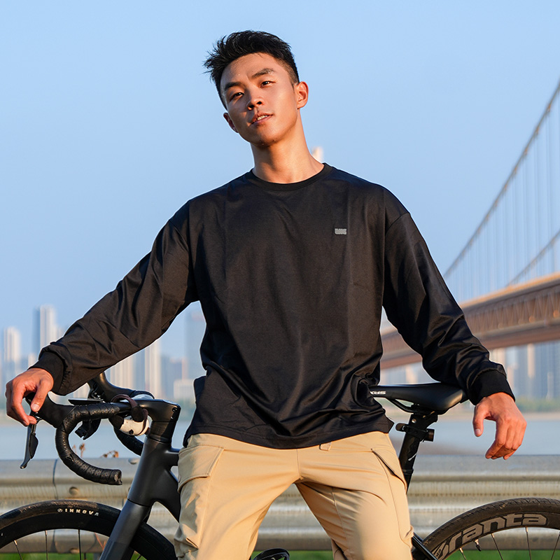 LNG长袖休闲户外男装速干T恤